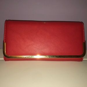 Coral pink wallet